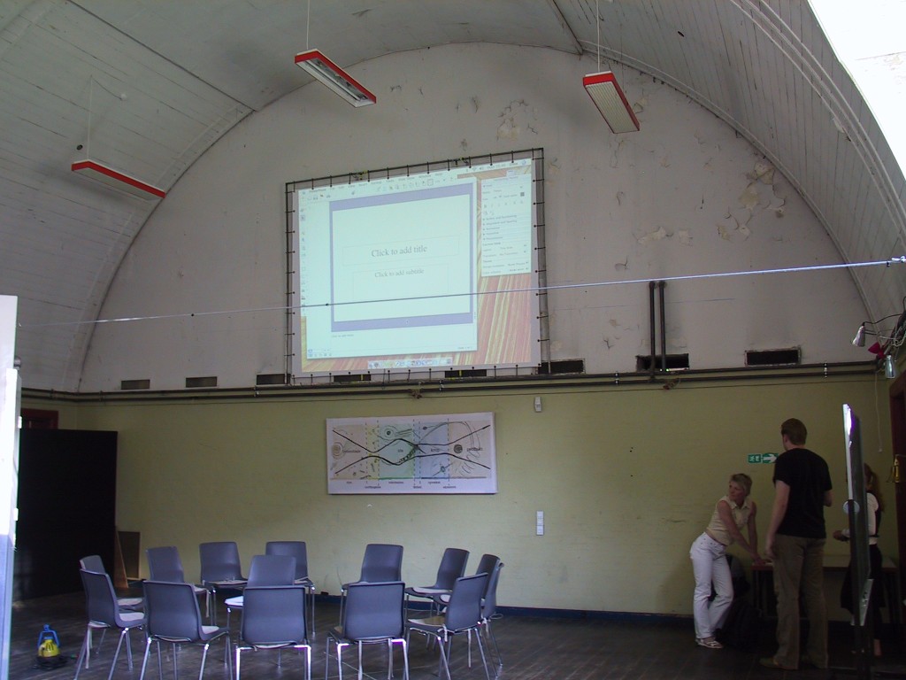 Fægtehallen set mod bagvæggen, før ombygning, 2007