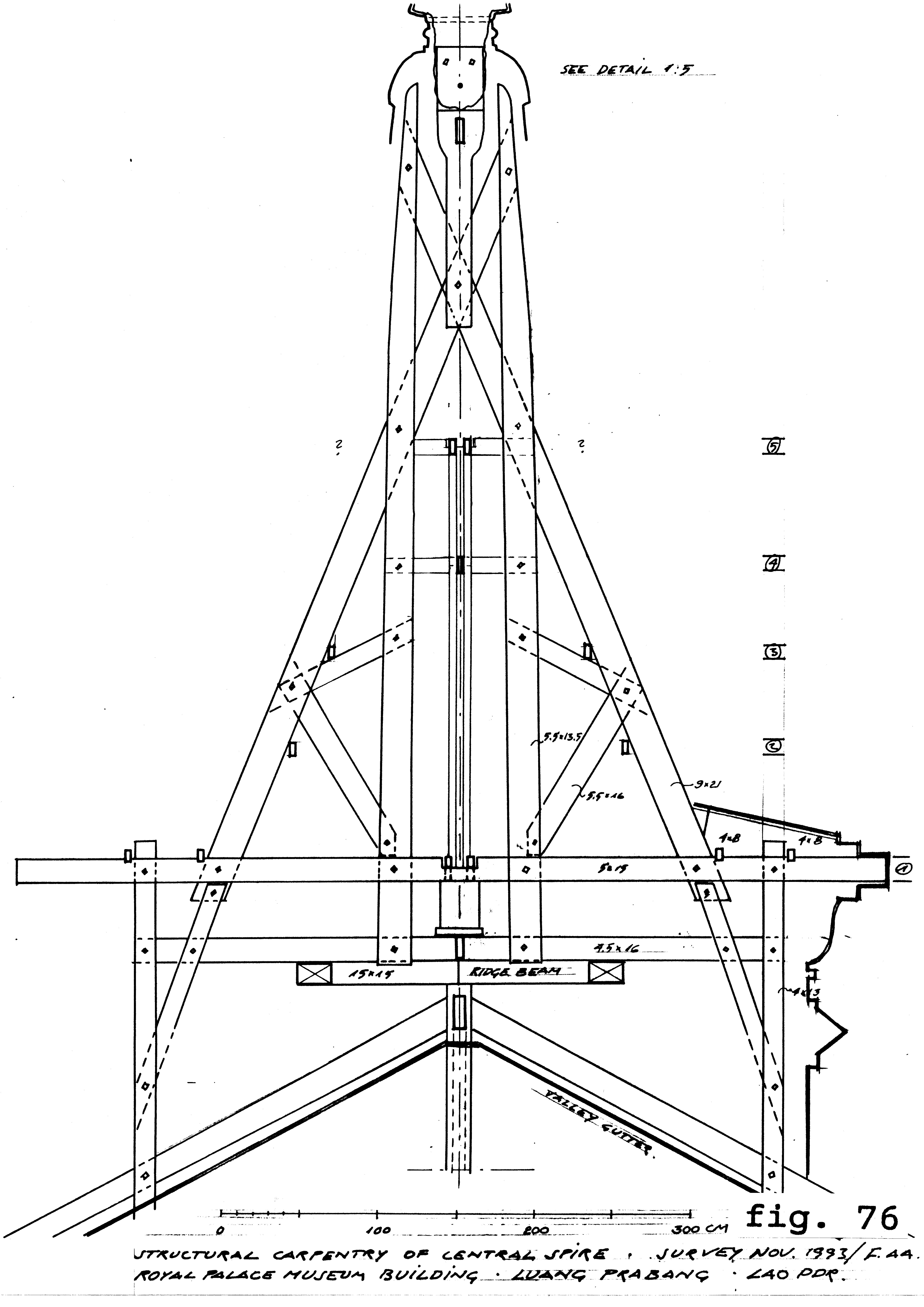 Technical detail: central spire, drawing no. 76